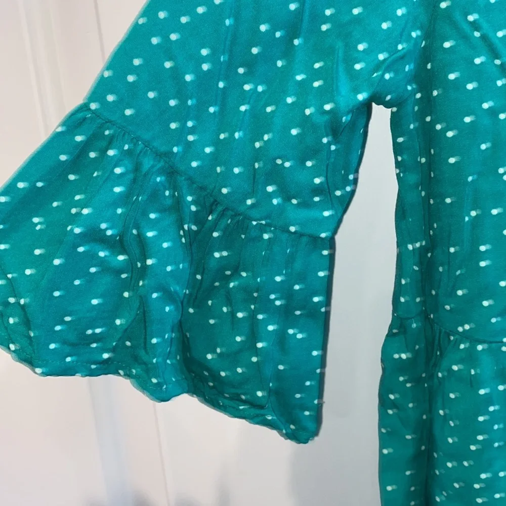Gymboree Girls Green and White Polka Dot Dress